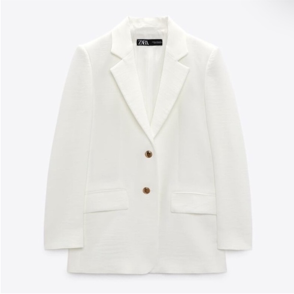 NWOT Zara White / Ecru Oversized Blazer - Picture 4 of 10